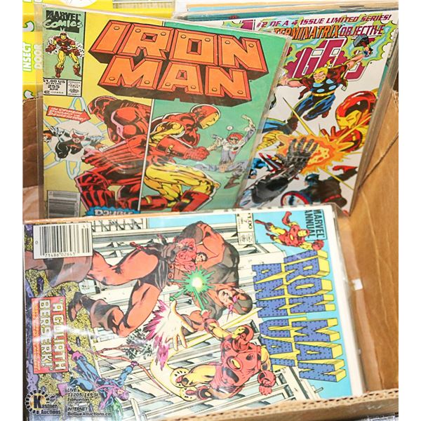 BOX OF IRON MAN AND AVENGERS COMICS
