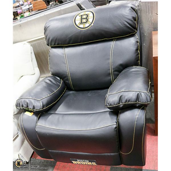 OFFICIAL NHL BOSTON BRUINS BLACK LEATHER
