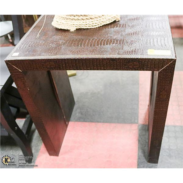 LEATHER LOOK SIDE TABLE-15" X 21-1/4" X 22"HIGH