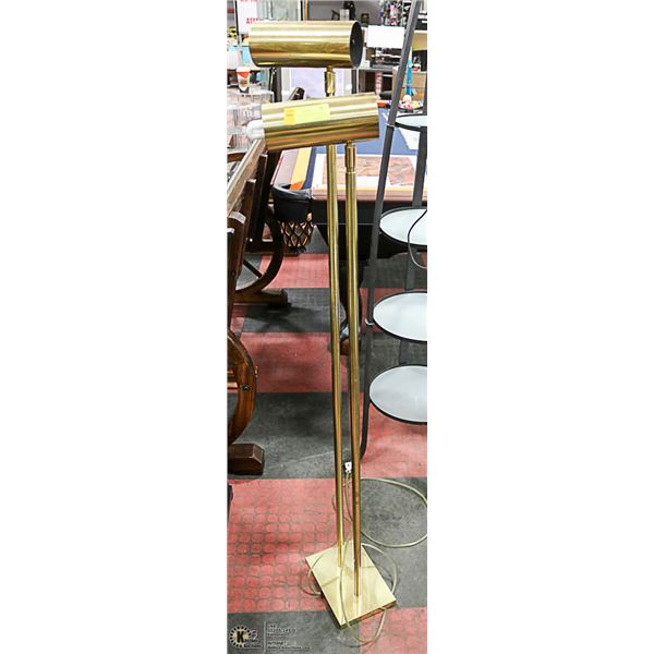 BRASS 2 LIGHT VINTAGE FLOOR LAMP