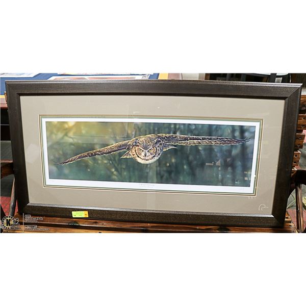 DUCKS UNLIMITED LIMITED EDITION OWL PRINT 41"X24"