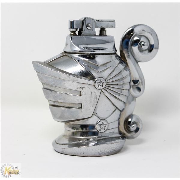 UNIQUE LIGHTER KNIGHTS HELMET SHAPE CROME JAPAN