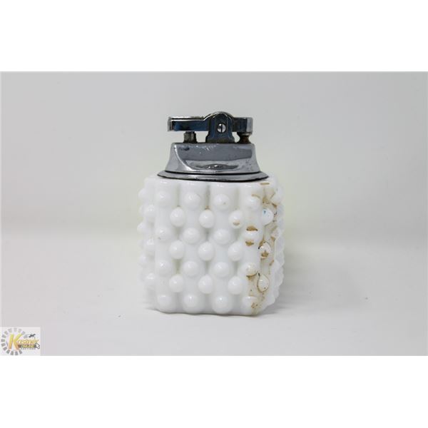 UNIQUE LIGHTER FENTON MILK GLASS BASE HARD TO