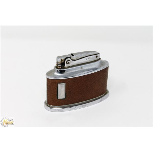 UNIQUE LIGHTER RONSON "SENATOR" LEATHER WRAPPED