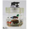 Image 1 : UNIQUE LIGHTER HUGE WITH MALLARD IN GLASS BASE
