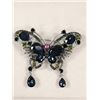 Image 1 : RHINESTONE BUTTERFLY BROOCH WITH DANGLY TAILS