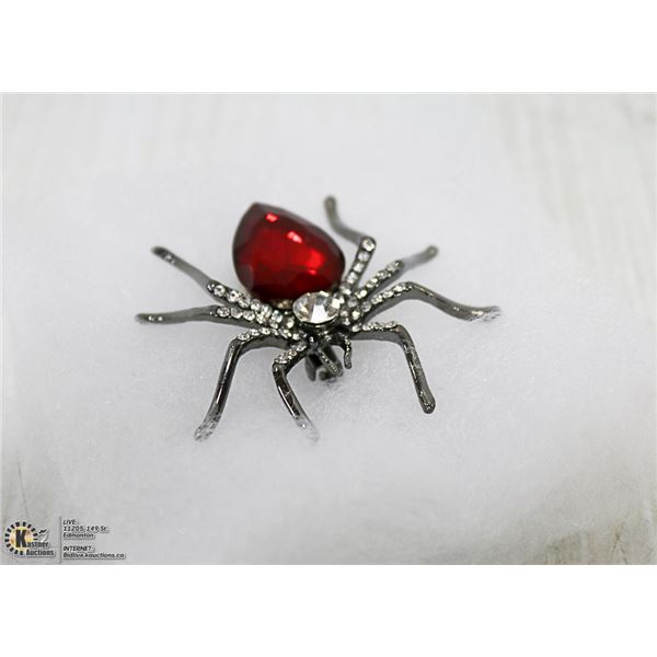 RHINESTONE SPIDER BROOCH