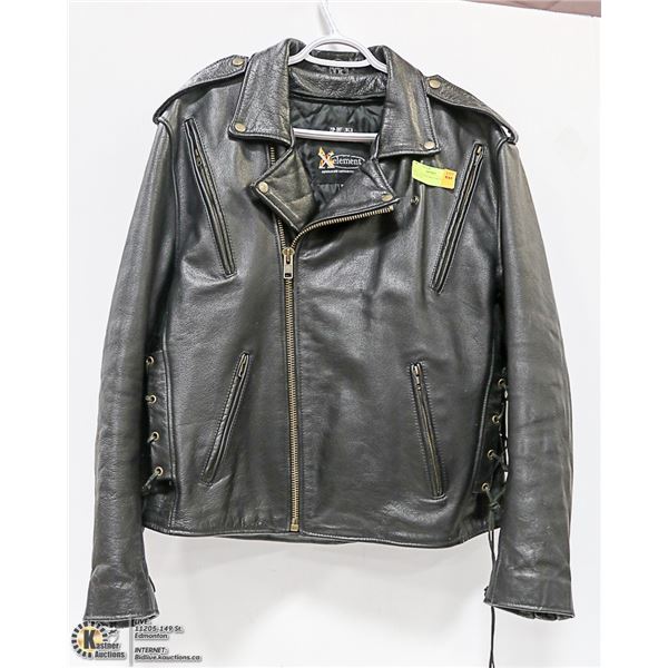 MENS LEATHER MOTORCYCLE JACKET XL