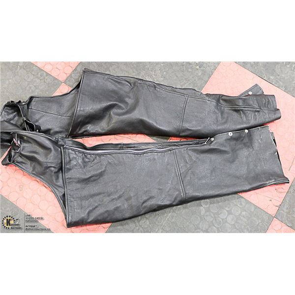 MEN LEATHER CHAPS SIZE 2XL