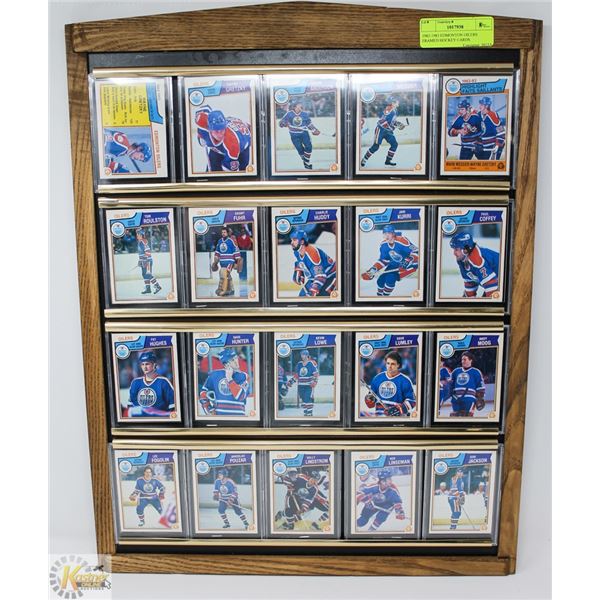 1982-1983 EDMONTON OILERS FRAMED HOCKEY CARDS