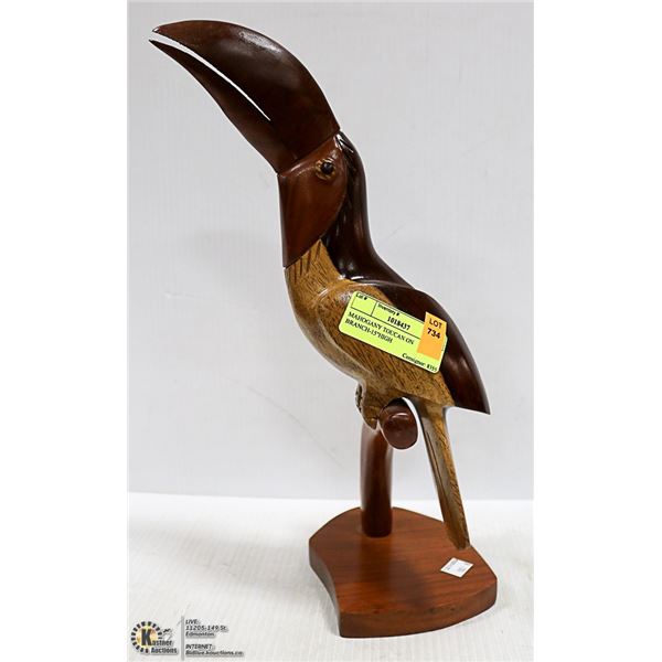 MAHOGANY TOUCAN ON BRANCH-15"HIGH