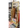 Image 1 : BRASS COLORED SOLID WOOD FREE STANDING MIRROR