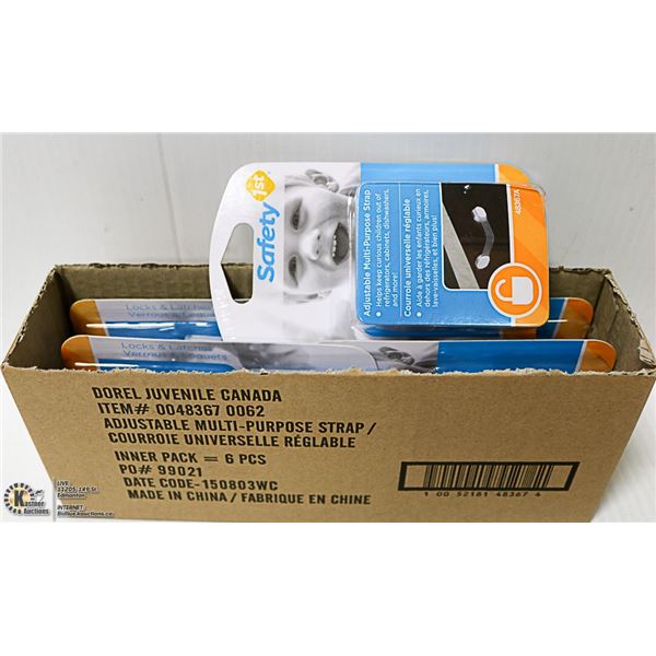 CASE OF 6 NEW ADJUSTABLE MULTI-PURPOSE STRAPS