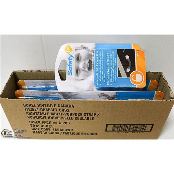 CASE OF 6 NEW ADJUSTABLE MULTI-PURPOSE STRAPS