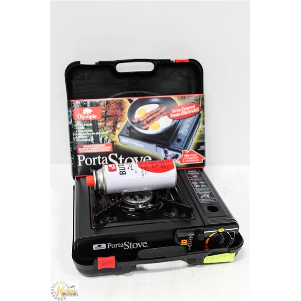 NEW OLYMPIA DELUXE PORTA-STOVE W/ 1 CAN OF FUEL