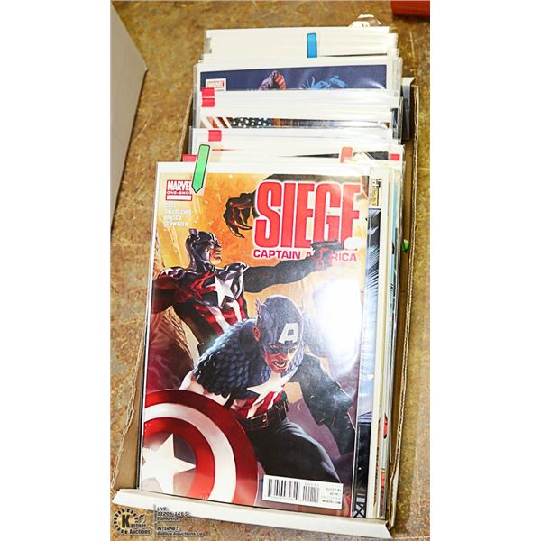 BOX WITH 40 MARVEL CAPTAIN AMERICA COMICS