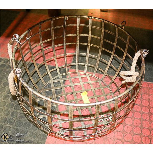 EXTRA LARGE VINTAGE METAL BASKET
