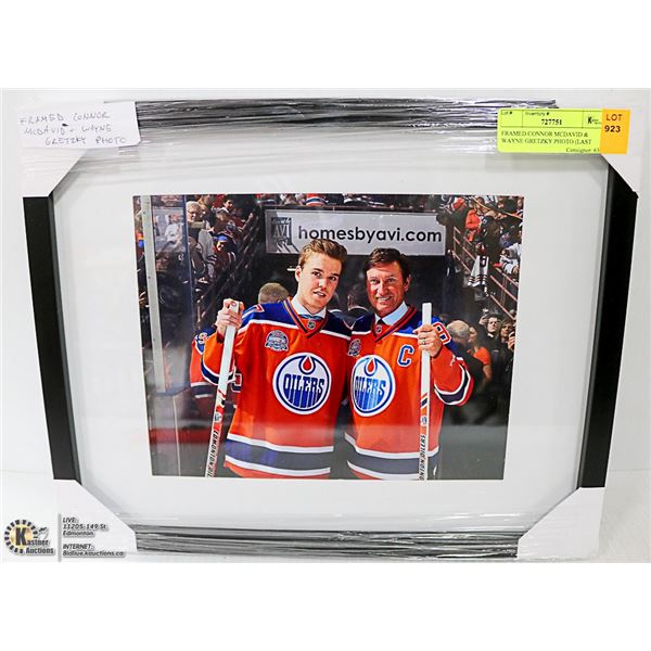FRAMED CONNOR MCDAVID & WAYNE GRETZKY PHOTO (LAST