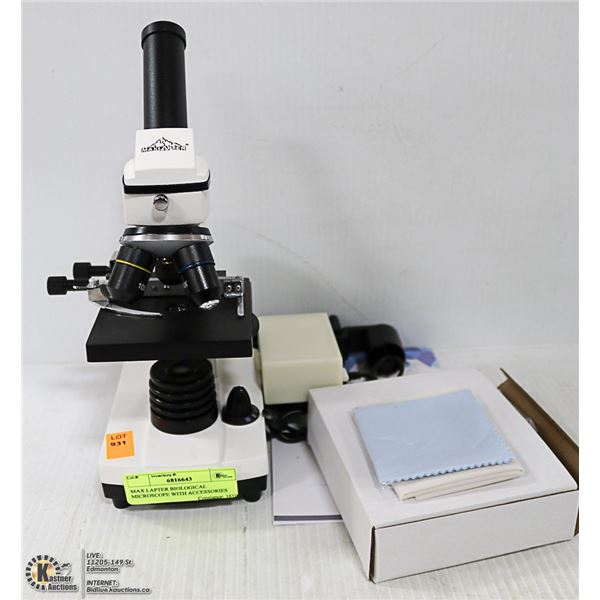 MAX LAPTER BIOLOGICAL MICROSCOPE WITH ACCESSORIES