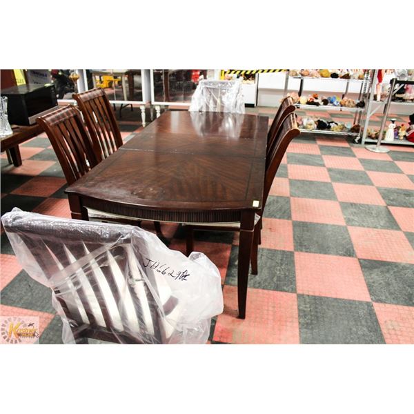 LARGE DINING ROOM TABLE WITH 6 CHAIRS