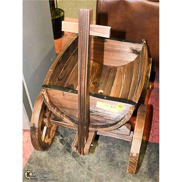 NEW HALF BARREL PLANTER WAGON - ROLLING