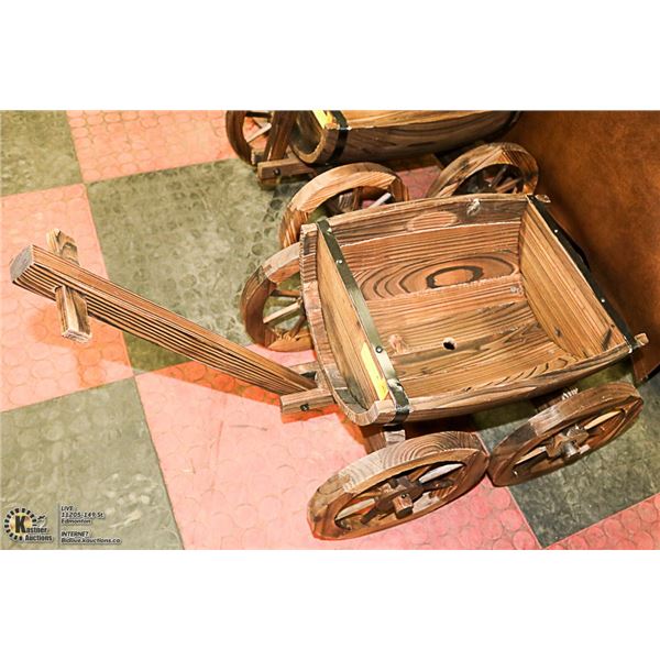 NEW HALF BARREL PLANTER WAGON - ROLLING