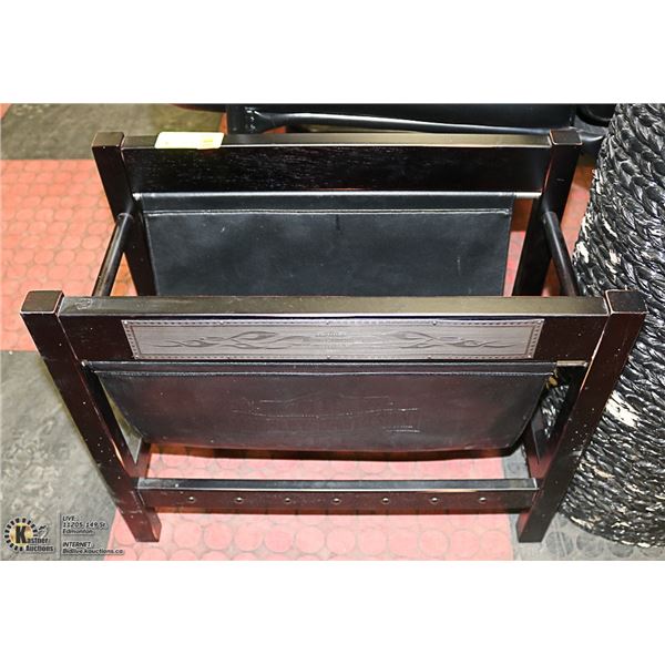 LEATHER HARLEY MAGAZINE RACK