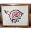 Image 1 : HAIDA KILLER WHALE PICTURE 17" X 21" SIGNED