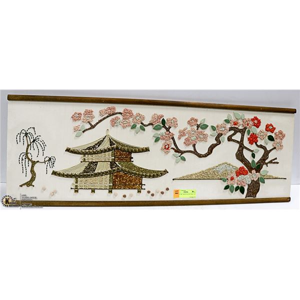 STONE ART ORIENTAL PICTURE 36  X 13