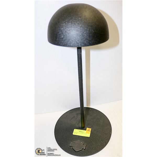 BLACK METAL HELMET STAND DISPLAY