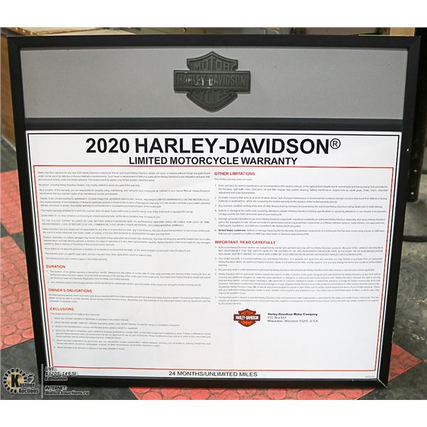 HARLEY DAVIDSON 2020 LIMITED WARRANTY PICTURE