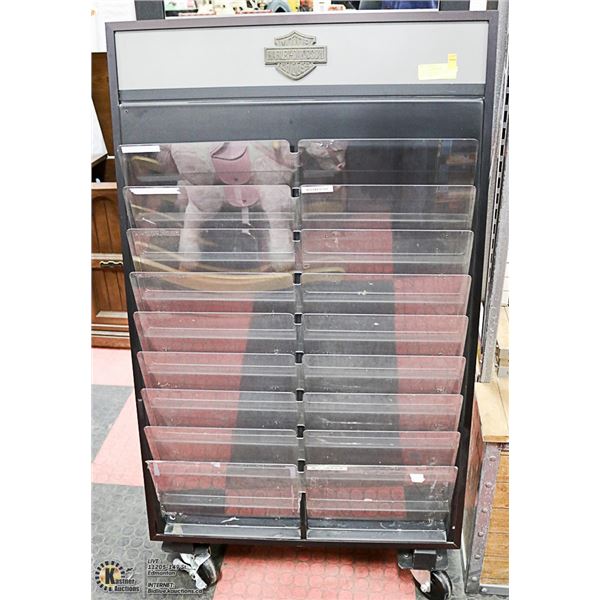 HARLEY DAVIDSON ROLLING DISPLAY SHELVING