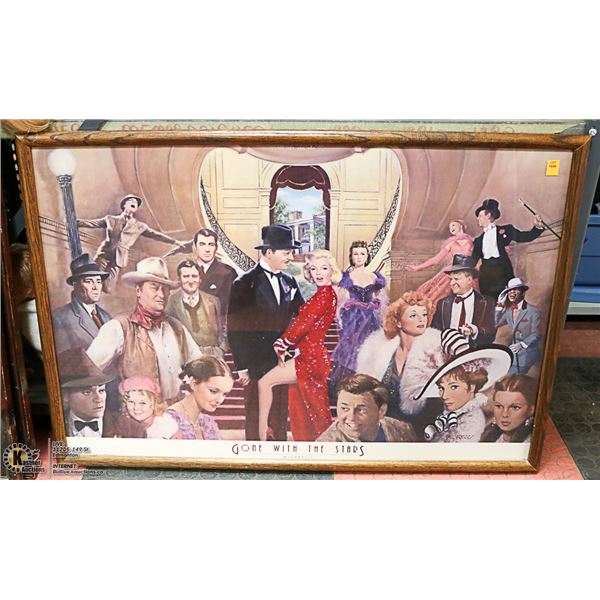 MICARELLI GONE WITH THE STARS WOOD FRAMED PICTURE