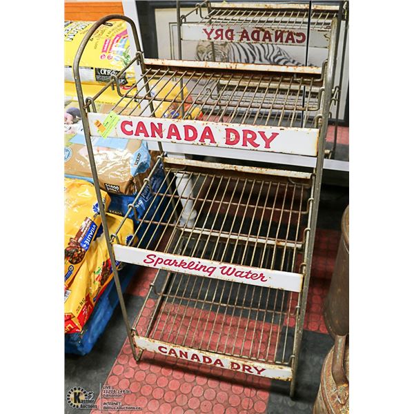 VINTAGE CANADA DRY SPARKLING WATER METAL DISPLAY