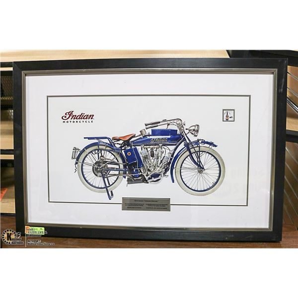 INDIAN MOTORCYLE PICTURE WITH STAMP