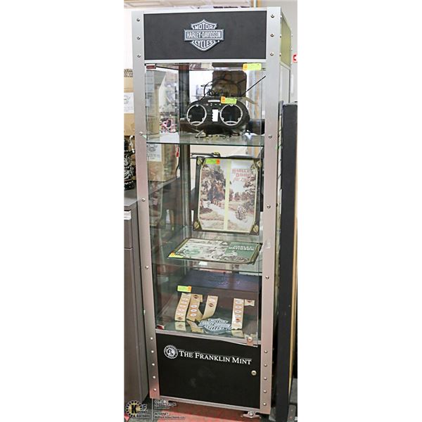 HARLEY DAVIDSON FRANKLIN MINT DISPLAY CABINET