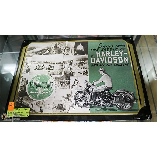 HARLEY DAVIDSON REPRODUCTION TIN SIGN