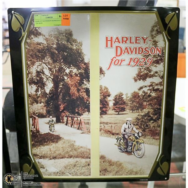 HARLEY DAVIDSON REPRODUCTION TIN SIGN