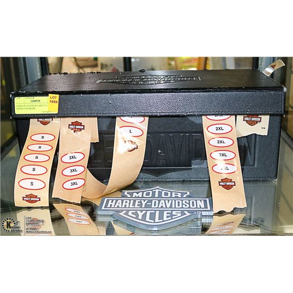 HARLEY LEATHER CASE FULL OF SIZING STICKERS