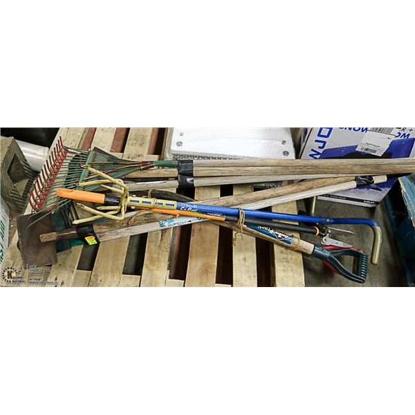 LAWN TOOLS RAKES AND MORE AS IS