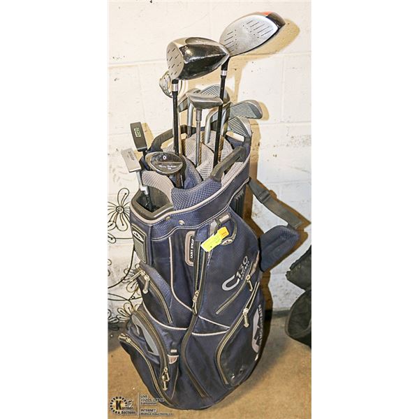 SUN MOUNTAIN BLUE TOUR GOLF BAG WITH 10-PC RH
