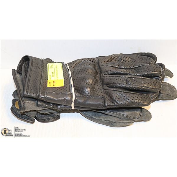 LEATHER MOTORCYCLE GLOVES SIZE 2XL
