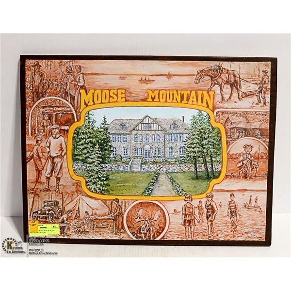 WALL ART POSTER ON PLAQUE ( MOOSE MOUNTAIN)