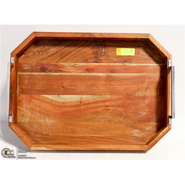 WOODEN SERVING TRAY 23"X16"