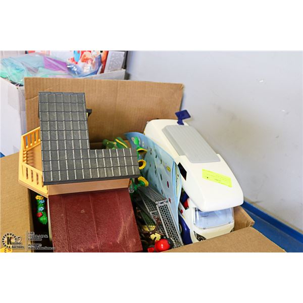 PLAYMOBIL SETS:  FARMHOUSE, MOTORHOME, BMW