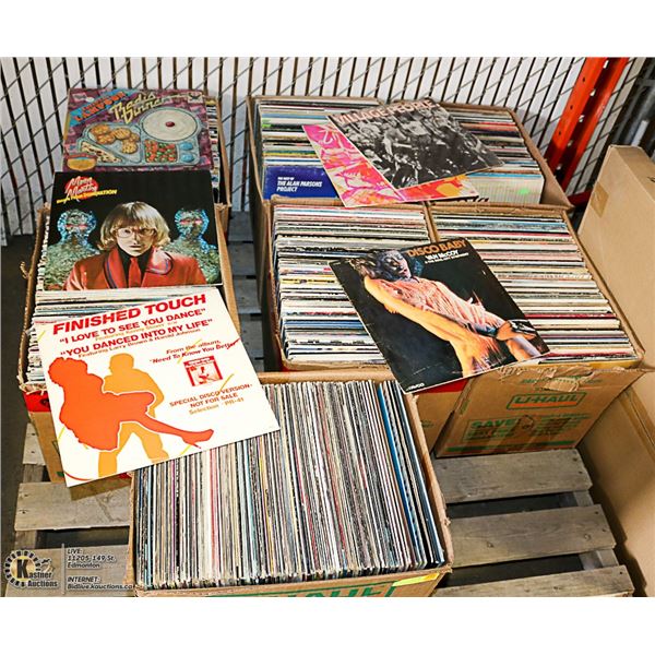 7 BOXES ASST RECORD ALBUMS, DISCO,  DJ SINGLES,