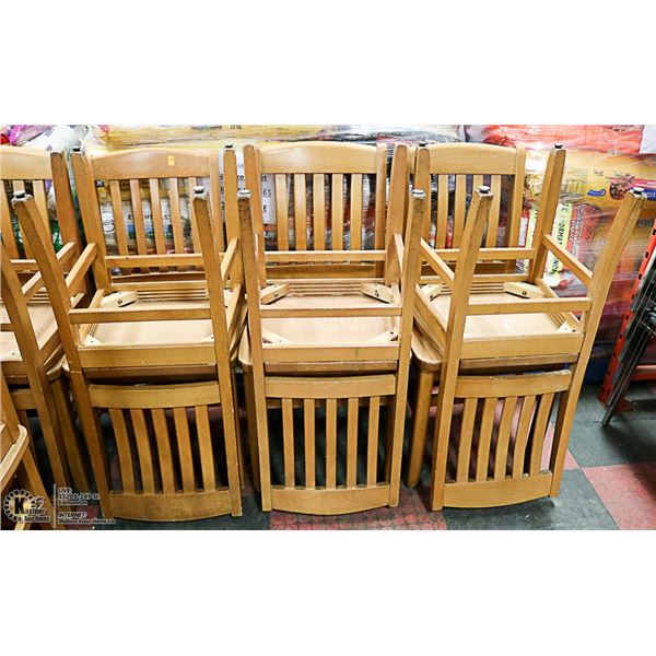 LOT OF 6 SOLID WOOD SIDE CHAIRS
