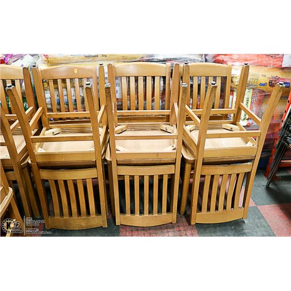 LOT OF 6 SOLID WOOD SIDE CHAIRS