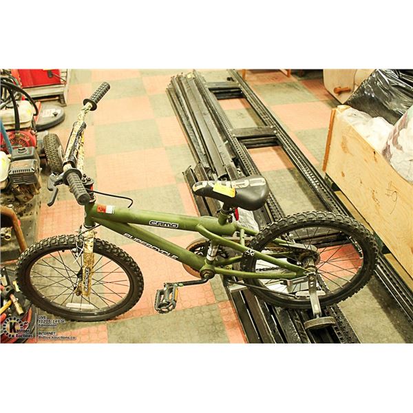 POLICE SEIZURE-GREEN CAMO AS IS 1 TRAINING WHEEL