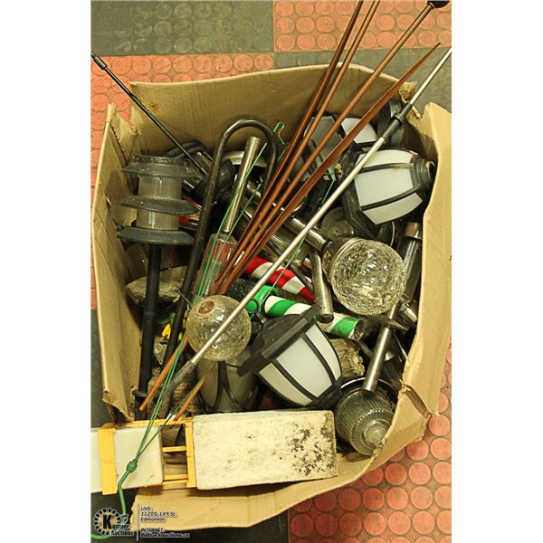 BOX OF AS IS GARDEN LIGHTS AND MORE